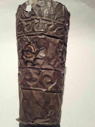 Pre Columbian beaten silver beaker cup S American