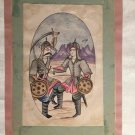 Qajar Miniature Watercolor of Soldiers Sword fighting