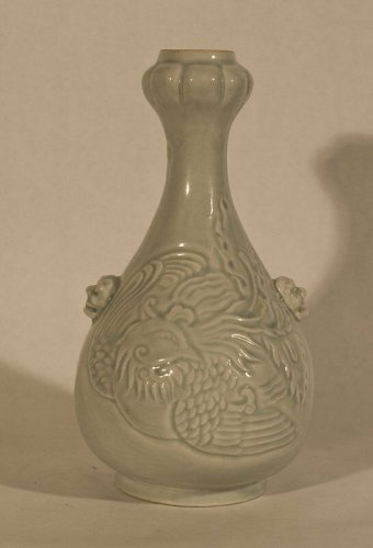 Song Style Carved Qingbai Celadon Vase with Phoenix - Dragon