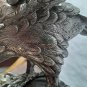 Japanese Meiji Bronze okimono Hawk on Rockery base signed