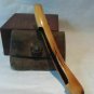 Japanese Edo Staghorn and leather Tobacco pouch and Pipe case