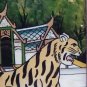Thailand vintage reverse glass eglomise zodiac painting