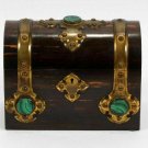 Antique Coromandel , Brass & malachite Mounted Box 19th C