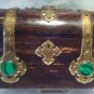 Antique Coromandel , Brass & malachite Mounted Box 19th C