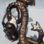 Chinese cast pewter and gilt dragon Scholars paper weight