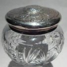 Sterling Silver & Cut Crystal Humidor stash dresser Jar