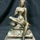 Hindu Pallava style Bronze seated statue of Parvati