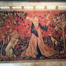 1960s Italian "La Dame de la Licorne " Baroque style printed Tapestry