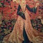 1960s Italian "La Dame de la Licorne " Baroque style printed Tapestry