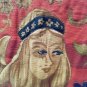 1960s Italian "La Dame de la Licorne " Baroque style printed Tapestry
