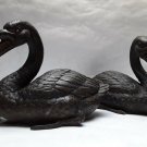 Pair of Japanese Meiji Bronze Geese Okimono sale priced