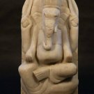 India 19thc Hindu white marble sculpture of lord Ganesha