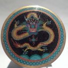 Fine Chinese Cloisonne 5 Claw Dragon Tea caddy Stash container humidor