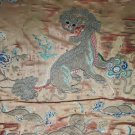Antique Chinese Brocade embroidery silk panel with Foo Dog