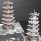 Chinese or Japanese  antique Silver Pagoda shakers match set