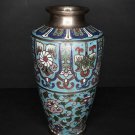 Vintage Japanese Cloisonne Vase CPO in Blue Ground