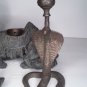 Austrian Mideastern Camel Censor and Cobra Candlesticks as is