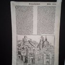 Nuremberg Chronicle page " Damacus" woodcut c1492