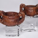 Chinese Archaistic Exotic wood Double handled libation cups
