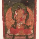 Antique Tsakli miniature Tangka on Cloth of a Multi arm Deity