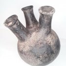 19-20thc Uganda triple spout Ganda magic drinking pot