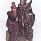 Antique Chinese wood architectural Fragment with 2 Figures small loss