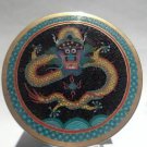 Fine Chinese Cloisonne 5 Claw Dragon Tea caddy container humidor