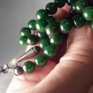 Antique - Vintage Jade bead necklace with Mexican silver clasp