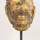Thailand Mon Period Lacquered and gilded Stucco Buddhist Head