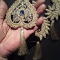 Near Eastern Mughal type silver threaded embroidered ornament tassels