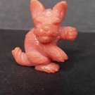 Vintage Japanese pink Momo Coral carved Scotty Dog figure