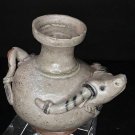 Early Thai or Cambodian  Ox Face Celadon glazed Lime pot