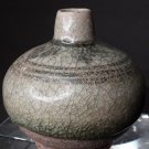 Swanhalok Green crackle Glazed Jarlet with painted decoration