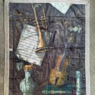 Mid century Italian printed Music Still life Tapestry
