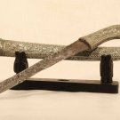Ancient South East Asian dagger with silver metal repousse sheath