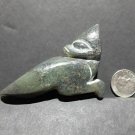 Hongshan Pig Dragon Cicada standing toggle in Jade