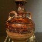 Swankhaloc brown glazed Lug Handled Mini Glazed Urn