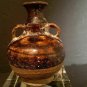 Swankhaloc brown glazed Lug Handled Mini Glazed Urn