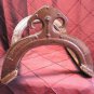 18thc Indian teak and hand tooled iron saddle
