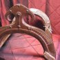 18thc Indian teak and hand tooled iron saddle