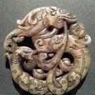 Chinese Grey Jade pendant with Early or Tang style Dragon