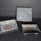 Chinese Copper Cloisonné Enamel Box and Trays smoke Set