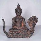 Antique Khmer style Bronze Buddha on a Naga