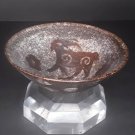 Vintage Chinese Brown glazed Paper -Cut design tea bowl