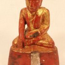 Antique Burmese Shan seated Buddha in wood and red lacquer sale