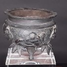 Early Japanese Bronze Censor with Reclining Buddha and Prunus trees sale