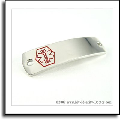 2mm Polished Steel Medical Alert ID Plate Engraved