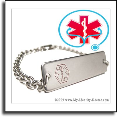 FREE Custom ENGRAVED - Mens Medical ID Alert Bracelets