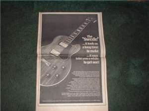1973 THE SWEDE GUITAR POSTER TYPE AD