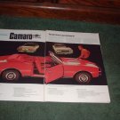 1966 1967 CHEVY CAMARO SS 350 CONVERTABLE CAR AD 4-PAGE